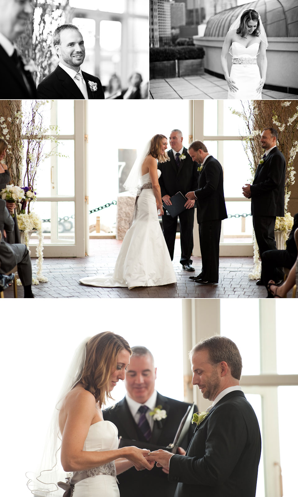 wedding ceremony in the pavilion at boston harbor hotel