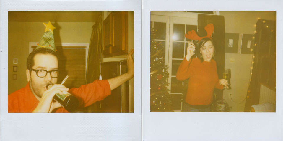 christmas party polaroid