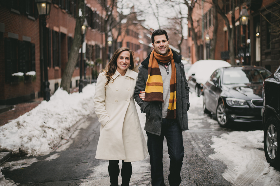 snowy beacon hill engagement session