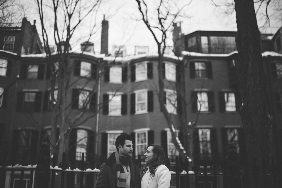 snowy beacon hill engagement session