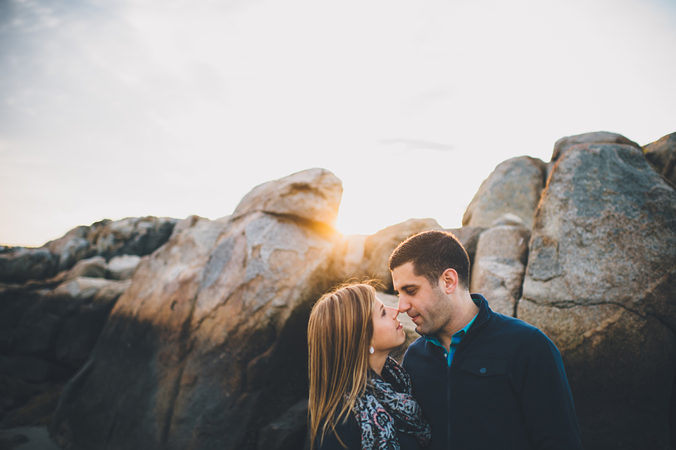 Lighthouse beach engagement session