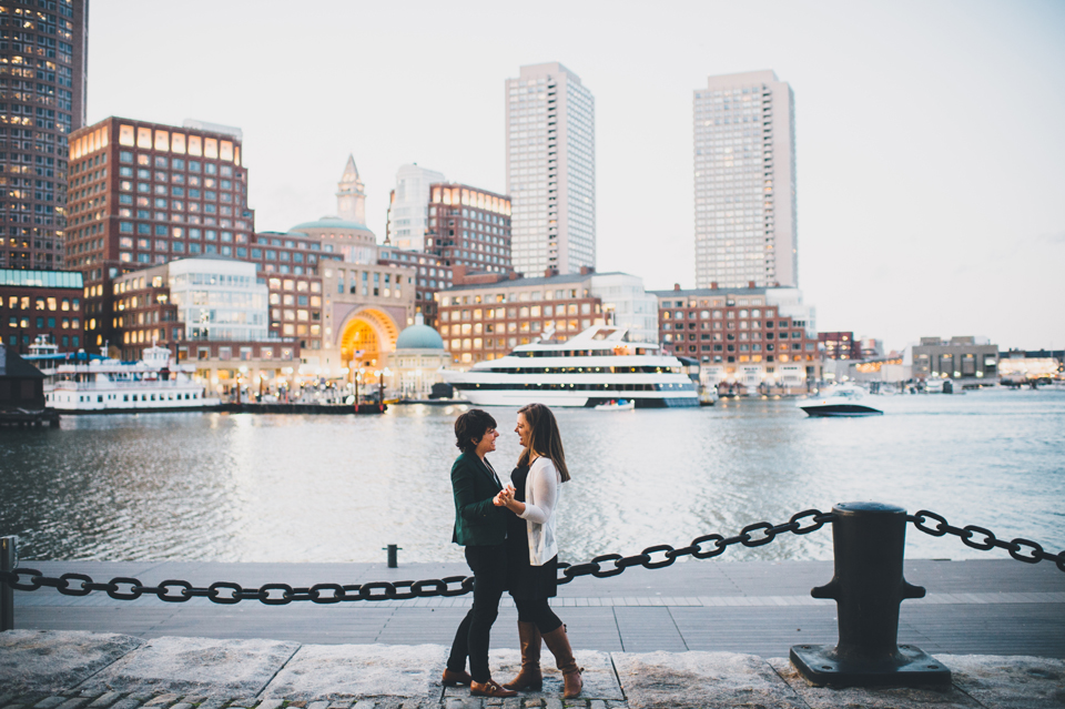 Boston waterfront engagement session