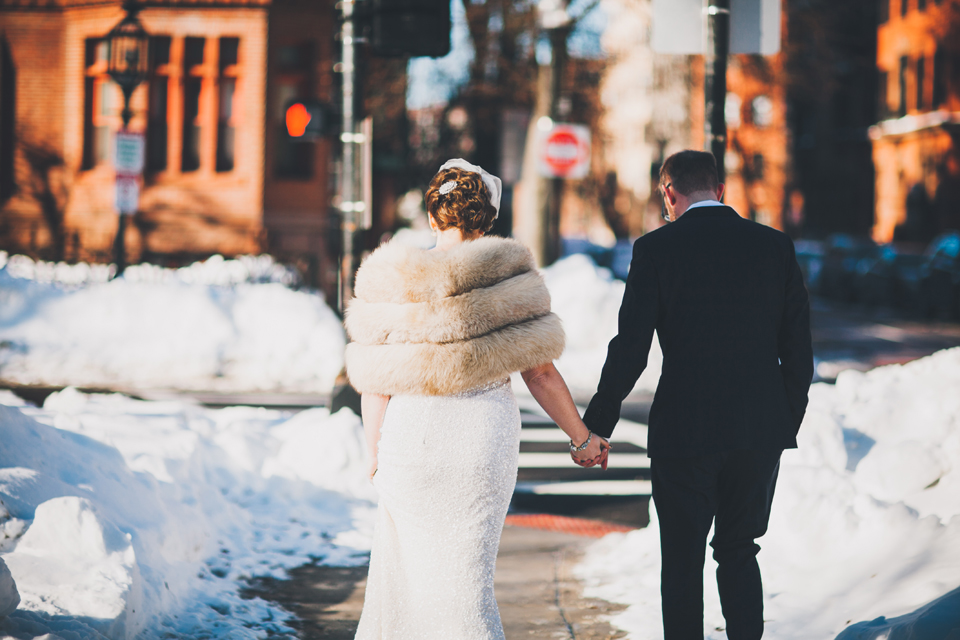 wedding portraits comm ave mall boston winter